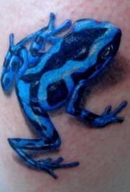 Superrealistiškas mėlynos varlės tatuiruotės modelis