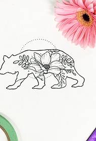 Line bear tattoos tattoo pattern manuscript