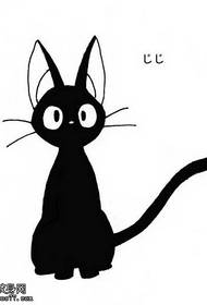 Manuscript black cat tattoo pattern