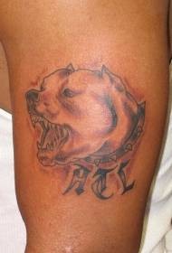 Padrão de tatuagem de avatar de cachorro uivando