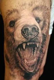 Surrealistiese grizzly tatoeëerpatroon