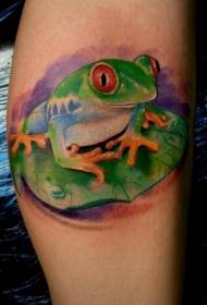 手臂彩色青蛙紋身圖案