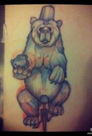 European and American school bear tattoo tattoo manuscript