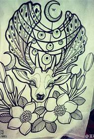 Antelope blomster tatovering manuskript billede