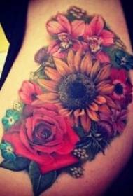 Ilustracija tetovaže suncokreta 10 oslikanih biljaka tetovaža prekrasan uzorak tetovaže suncokreta