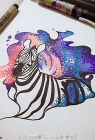 Modello di tatuaggio zebra dell'acquerello manoscritto