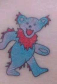 Walking blue bear tattoo pattern