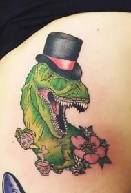 Old School Color Gentleman Dinosaurier Tattoo-Muster