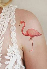 grupp ta 'disinji ta' tatwaġġi żgħar f'serje flamingo