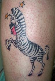 Funny cartoon colorful zebra tattoo pattern