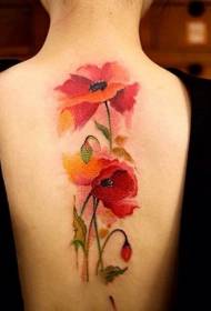 Poppy tattoofotografia očarujúce smrtiace mák kvetina tetovanie