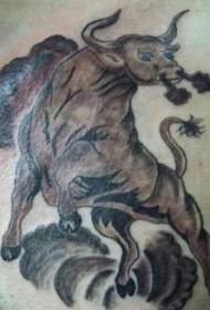 Dühös bika tetoválás minta