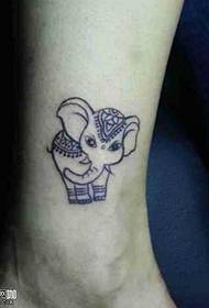 Foot elephant totem tattoo pattern