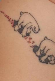 Polar bear scratching skin tattoo pattern