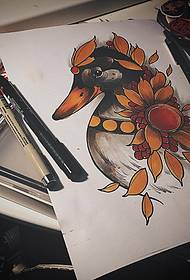European and American school duck color tattoo pattern manuscript