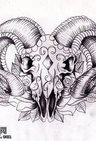 Černá šedá skica antilopy tetování rukopis vzor