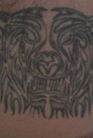 Minimalistic tribal bear tattoo pattern