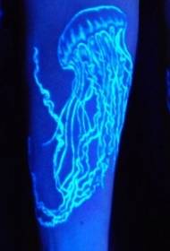 Beautiful jellyfish fluorescent tattoo pattern