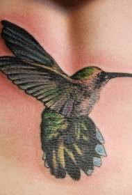 Hummingbird warna lengan pola tato terbang