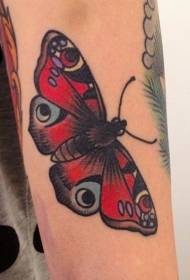 Female arm color painting moth tattoo pattern