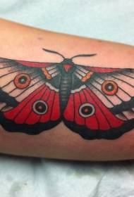 Black and red moth tattoo pattern
