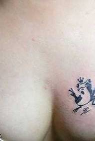 Chest cute totem frog tattoo pattern