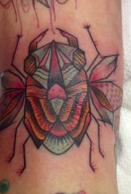 Colored beautiful insect tattoo pattern