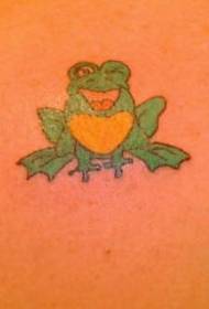 Modèle de tatouage grenouille souriant