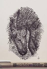 Manuscript fingerprint of horse tattoo pattern