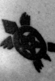 Black turtle totem tattoo pattern