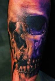 arm horror style color skull tattoo pattern