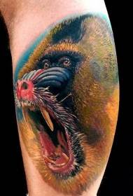 arm realistic color baboon avatar tattoo pattern