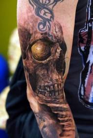 Arm beängstigend Farbe mysteriöse Schädel realistische Tattoo-Muster