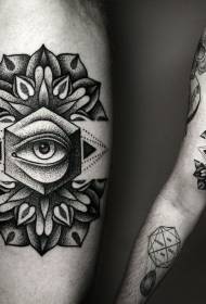 arm snaakse stekelblom met oog tatoeëring patroon