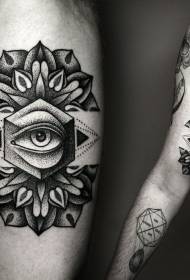 Arm lustige Stichelblume mit Auge Tattoo-Muster