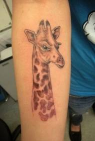 rokas dusmīgs žirafes iemiesojumu tetovējums modelis