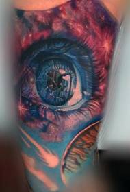 fashion realistic color eye arm tattoo pattern