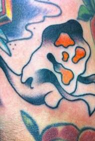 Funny cold gray ghost ghost tattoo pattern on the arm