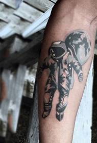 arm enkel astronaut med planet tatuering mönster