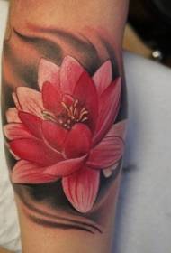 pretty pink lotus and black background arm tattoo pattern