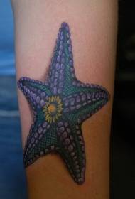 wonderful color starfish arm tattoo pattern