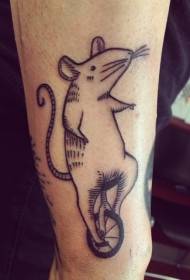 arms on a wheelbarrow mouse black gray tattoo pattern