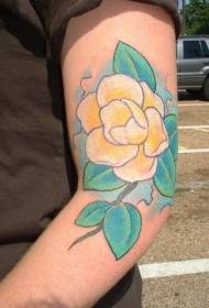 Söt gul magnolia blomma arm tatuering mönster
