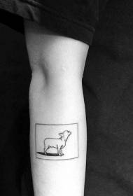 arm simple design Black mini dog tattoo pattern