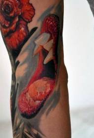 arm very realistic color vampire) Mouth tattoo pattern