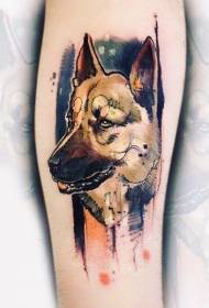 unique style painted cute dog arm tattoo pattern