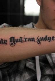 model de tatuaj propoziție alfabet englezesc negru pentru bărbați