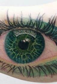 cute realistic green makeup eye arm tattoo pattern