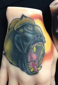 modèle de tatouage de bras avatar soleil et babouin noir avatar