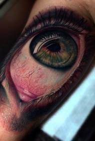 realistic terrible human eye arm tattoo pattern